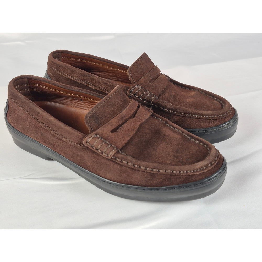 Tod's Women's Size 7.5 Brown Suede Penny Loafers Vibram Italy Driving Moc Luxury